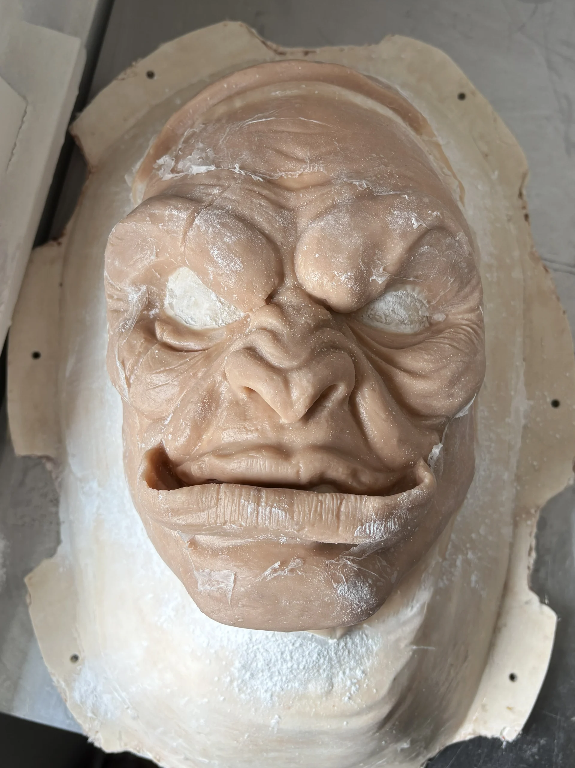 Coulage prothèses silicone visage entier d'orc - Morphorium SFX